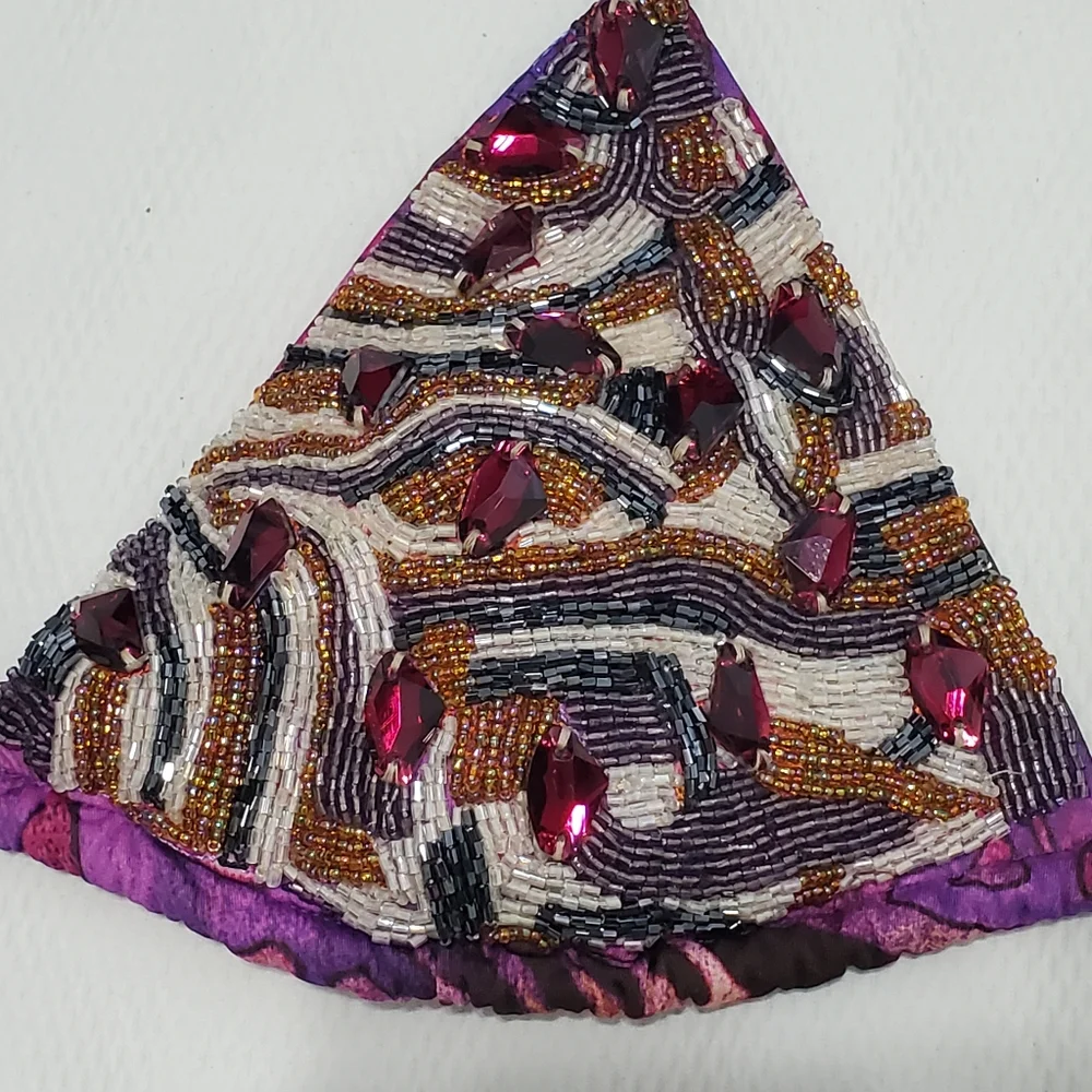 Victoria's Secret Beaded Embellished Triangle Bikini Top Medium - Picture 4 of 9